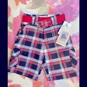 Kids Seven Souls Boys Plaid Fashion Shorts Size 5